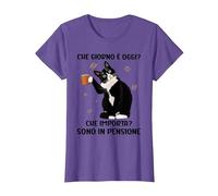 Che Giorno è Oggi Che Importa Sono in Pensione Maglietta, Donna, Viola mélange, M