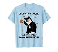 Che Giorno è Oggi Che Importa Sono in Pensione Maglietta, Uomo, Celeste, M
