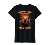 Che Giorno è Oggi Che Importa Sono in Pensione Motociclista Maglietta, Donna, Nero, M