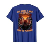 Che Giorno è Oggi Che Importa Sono in Pensione Motociclista Maglietta, Uomo, Blu Reale, L