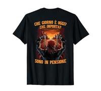 Che Giorno è Oggi Che Importa Sono in Pensione Motociclista Maglietta, Uomo, Nero, S