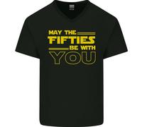 Che Gli Anni 50 Siano Con Te T-Shirt In Cotone Da Uomo A Collo A V Sci-Fi