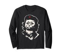 Che Guevara Cat Shirt Kitty Beret Cuba Parodia Ribelle Cuba Maglia a Manica