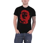 Che Guevara - Che Guevara T Shirt Rosso On Nero Portrait Cuban Revolution Nuovo Ufficiale Uomo Size XXL