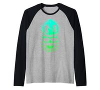 Che Il Campo Sia con Te! Giocatore di Disc Golf Skull Sunset Maglia con Maniche Raglan