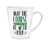 Che Il Corso Sia Con Te Tazza Latte 12oz - Papà Golf Festa Del Papà Divertente