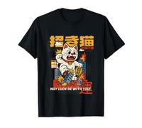 Che la fortuna sia con te - Maneki-Neko Monster Cat Attack Maglietta