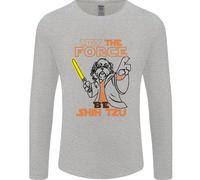 Che La Forza Sia Con Te Maglietta A Maniche Lunghe Divertente Per Uomo Shih Tzu