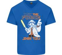 Che La Forza Sia Con Te Maglietta In Cotone A V Per Uomo Divertente Shih Tzu