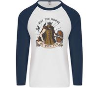 Che La Norse Sia Con Te Divertente Maglietta Baseball L/S Uomo