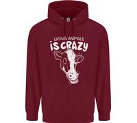 Che Mangia Animali È Crazy Vegetariano per Vegani Bambini Felpa con Cappuccio