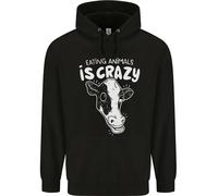 Che Mangia Animali È Crazy Vegetariano per Vegani Bambini Felpa con Cappuccio