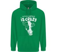 Che Mangia Animali È Crazy Vegetariano per Vegani Bambini Felpa con Cappuccio