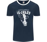 Che Mangia Animali È Crazy Vegetariano per Vegani Uomo Ringer Fotl