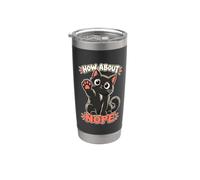 Che ne dici di Nope con un gatto carino e un'espressione di rifiuto divertente Bicchiere termico in acciaio inox doppia parete