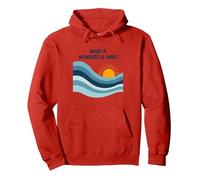 Che Onda Meravigliosa: Tramonto oceanico retrò Felpa con Cappuccio, Unisex per Adulti, Rosso, L