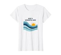 Che Onda Meravigliosa: Tramonto oceanico retrò Maglietta, Donna, Bianco, S