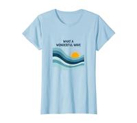 Che Onda Meravigliosa: Tramonto oceanico retrò Maglietta, Donna, Celeste, M