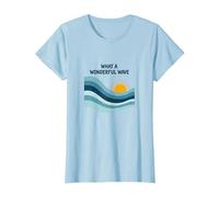 Che Onda Meravigliosa: Tramonto oceanico retrò Maglietta, Donna, Celeste, XXL