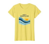 Che Onda Meravigliosa: Tramonto oceanico retrò Maglietta, Donna, Limone, L