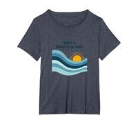 Che Onda Meravigliosa: Tramonto oceanico retrò Maglietta, Donna Plus-Size, Pervinca, 5X