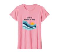 Che Onda Meravigliosa: Tramonto oceanico retrò Maglietta, Donna, Rosa, XL