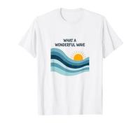Che Onda Meravigliosa: Tramonto oceanico retrò Maglietta, Uomo, Bianco, 4XL