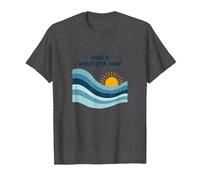 Che Onda Meravigliosa: Tramonto oceanico retrò Maglietta, Uomo, Grigio Scuro, L