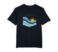 Che Onda Meravigliosa: Tramonto oceanico retrò Maglietta, Uomo Taglie Grandi, Nero, 3X Tall