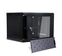 CHEALON Armadio rack per server rack 6U, montaggio a parete, armadio di rete IT da 19" e scaffale per apparecchiature A/V, con serrature in vetro e pannelli laterali rimovibili, ventola di