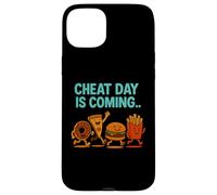 Cheat Day sta arrivando - Divertenti patatine fritte a forma di cartone animato Junk Food Custodia per iPhone 15 Plus