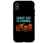 Cheat Day sta arrivando - Divertenti patatine fritte a forma di cartone animato Junk Food Custodia per iPhone X/XS