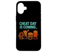 Cheat Day sta arrivando - Divertenti patatine fritte a forma di cartone animato Junk Food Custodia per iPhone 16 Plus