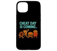 Cheat Day sta arrivando - Divertenti patatine fritte a forma di cartone animato Junk Food Custodia per iPhone 15 Plus