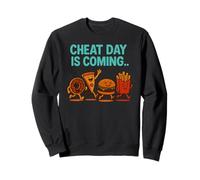 Cheat Day Sta arrivando - Divertenti Patatine Fritte a Forma di Cartone Animato Junk Food Felpa