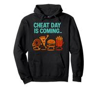 Cheat Day Sta arrivando - Divertenti Patatine Fritte a Forma di Cartone Animato Junk Food Felpa con Cappuccio