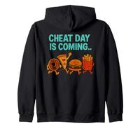Cheat Day Sta arrivando - Divertenti Patatine Fritte a Forma di Cartone Animato Junk Food Felpa con Cappuccio