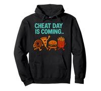 Cheat Day Sta arrivando - Divertenti Patatine Fritte a Forma di Cartone Animato Junk Food Felpa con Cappuccio