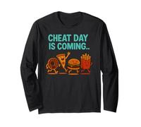 Cheat Day Sta arrivando - Divertenti Patatine Fritte a Forma di Cartone Animato Junk Food Maglia a Manica