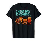 Cheat Day Sta arrivando - Divertenti Patatine Fritte a Forma di Cartone Animato Junk Food Maglietta