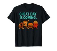 Cheat Day Sta arrivando - Divertenti Patatine Fritte a Forma di Cartone Animato Junk Food Maglietta