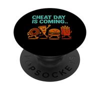 Cheat Day sta arrivando - Divertenti patatine fritte a forma di cartone animato Junk Food PopSockets PopGrip Adesivo