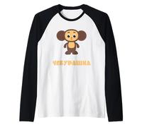 Cheburashka Russian Funny Cute Cartoon Character Doll Maglia con Maniche Raglan