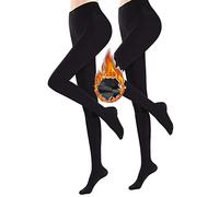 CheChury Collant Foderati in Pile Donna Termici Invernali - Pantaloni Caldi a Vita Alta con Interno in Pile - Collant di Lana Lunghi Color Carne