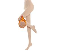 CheChury Collant Foderati in Pile Donna Termici Invernali - Pantaloni Caldi a Vita Alta Con Interno in Pile - Collant di Lana Color Carne Lunghi