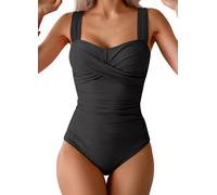 CheChury Costume da Bagno Intero Donna Scollo a V Costumi da Bagno Donna Sexy Spiaggia con Controllo della Pancia Estate con Spalline Regolabili Beachwear Swimsuit Costumi Interi Un Pezzo Push Up