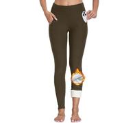 CheChury Donna Leggings Invernali Pantaloni Termici Donna Pantaloni in Pile Leggings Lunghi Pantaloni Sportivi Caldi Pantaloni de Tuta Basic Casuals Vita Alta Pantaloni con Tasches Autunno e Inverno