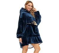 CheChury Felpa con Cappuccio Oversize Unisex Felpa con Gigante Tasche Calda e Confortevole Coperta Manica Lunga Super Morbida Pullover Adatta per Adulti Uomini Donne Adolescenti,Taglia Unica,Marino
