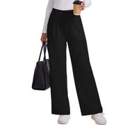 CheChury Pantaloni da Abito Donna a Gamba Larga Pantaloni Donna a Vita Alta | Casual Eleganti Palazzo Pantalone da Ufficio con Tasche Gamba Larga Lunghi Palazzo per Ufficio e Occasioni Business