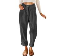 CheChury Pantaloni Velluto A Coste Donna Pantaloni a Sigaretta Inverno Elastico Vita Alta Comodi Pantalone Larghi a Gamba Dritta Pantalone Harem Eleganti Palazzo con Tasche Casual Streetwear Autunno